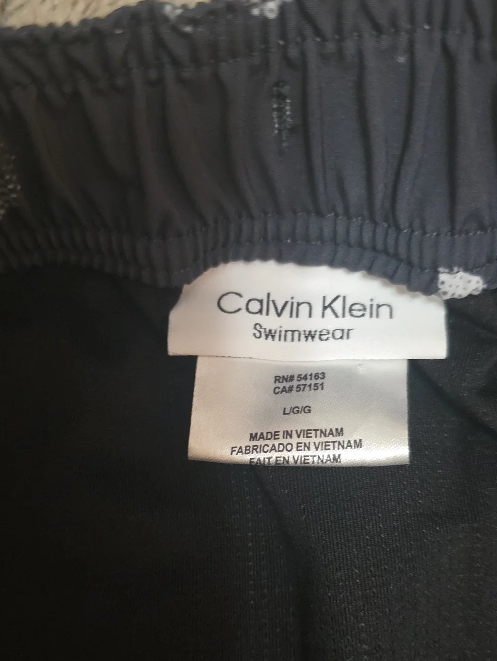 Calvin Klein Navy and White Floral Swim Trunks